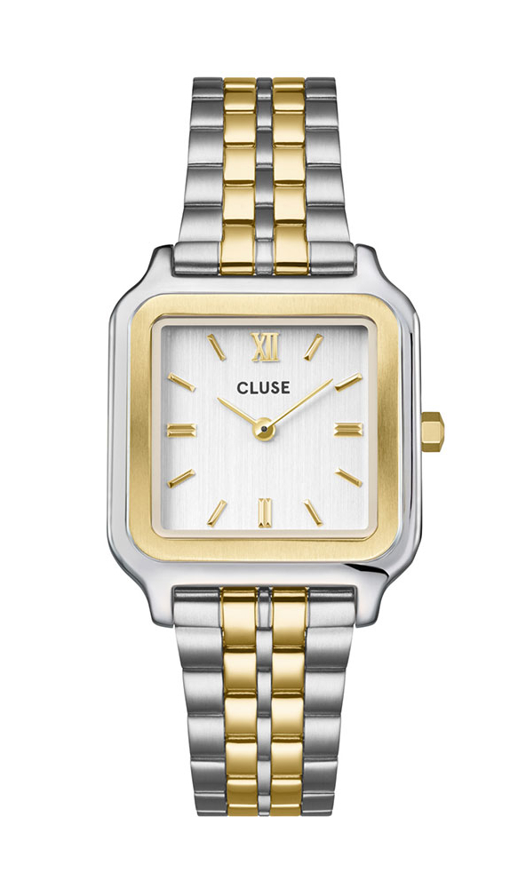 Cluse Gracieuse CW11901 Γυναικείο Ρολόι Quartz με Τετράγωνη Δίχρωμη Κάσα και Μπρασελέ από Ανοξείδωτο Ατσάλι